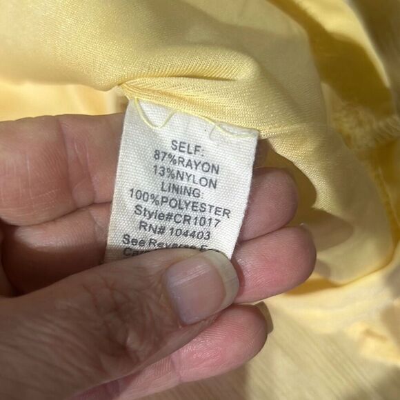 Sweet Wanderer Womens Yellow Textured Stretch Tiered Ruffle A-Line Dress Medium - Picture 4 of 10
